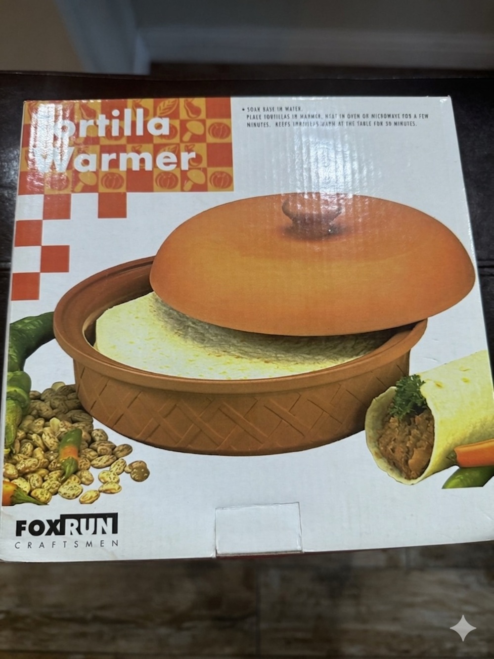 Fox Run Terracotta Tortilla Warmer New In Box Vintage Style